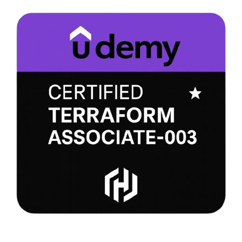 Terraform Associate Udemy Course badge